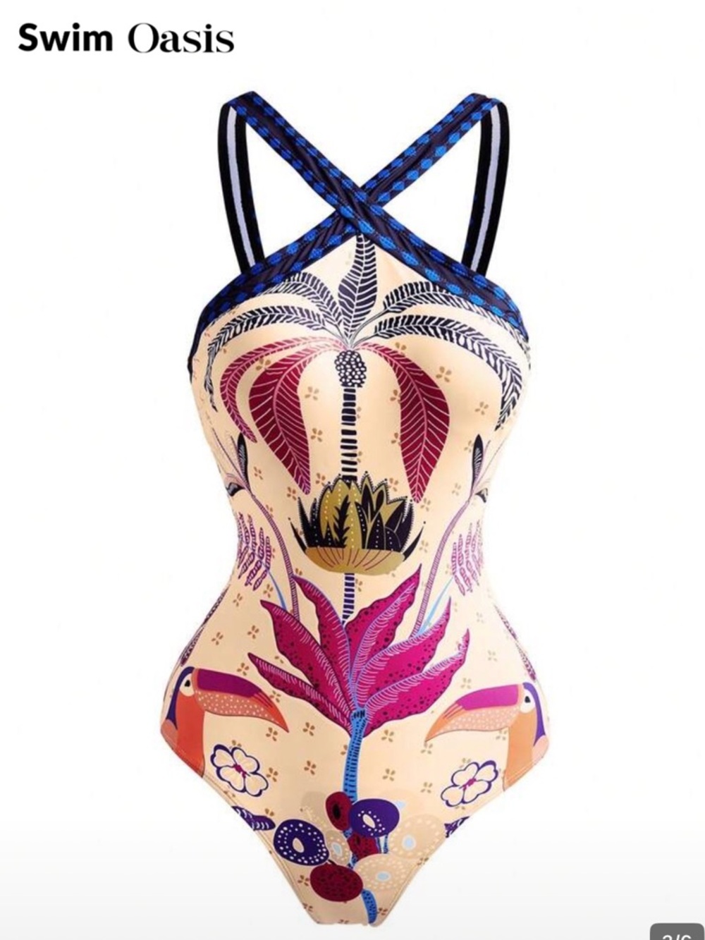 Cris cross swimsuit with skirt